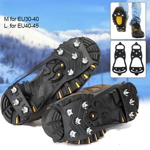 อุปกรณ์กันลื่นสำหรับรองเท้าแบบมีปุ่มหนาม 8 ตัว สำหรับเดินบนพื้นน้ำแข็งและหิมะ ทนทาน - Product Image 1