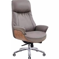 Chaise de bureau de direction confortable en cuir véritable pour grands bureaux, chaise d'ordinateur pour le travail à domicile et les longues sessions d'utilisation, idéale pour les influenceurs.