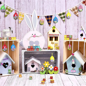 ไข่อีสเตอร์สำหรับตกแต่ง,ไข่แขวนตกแต่งบ้านสไตล์วินเทจมีสีสันอุปกรณ์ของชำร่วยงานเลี้ยงวันหยุด - Product Image 5