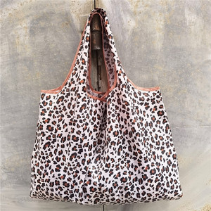 Large Checkered Folding Shopping Bag <b>Nylon</b> Grocery <b>Tote</b> Storage Bag For Daily Use - Product Image 3