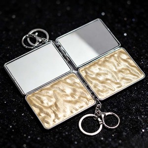 Stainless Steel Wave Pattern Reflective <strong>Mirror</strong> Keychain Personalized Art <strong>Deco</strong> Design for Women's Fashion Mobile Phone Bag - Product Image 2