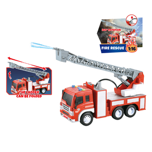 Coche de juguete de fricción popular <span class=keywords><strong>Bombero</strong></span> Serie 1:16 Camión de Bomberos de fricción con música ligera y agua pulverizada para niños - Product Image 3
