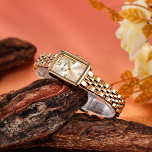 Reloj de Mujer Dinuo con Movimiento de Cuarzo Importado, Esfera con Efecto Rayos de Sol, Brazalete de Acero Sólido, Elegante, Nueva Llegada - Product Image 4
