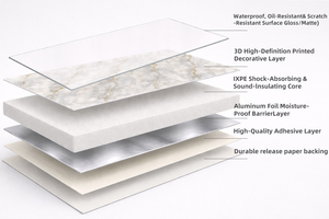 Luxuriöse selbstklebende PVC-Tapete in Marmoroptik für Büroräume - Product Image 4