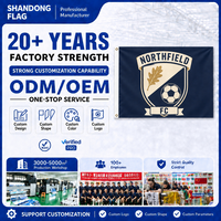 Logo de club de football personnalisé 3x5 pieds, résistant aux plis, polyester non tissé, impression numérique, utilisation en extérieur, résistant aux UV