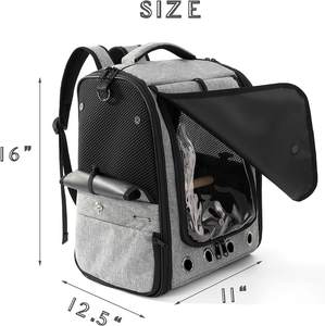 Vogel Papegaai Rugzak Reistas Dubbele Schouder Transparant Ademend Poreuze Vogelkooi Groot Met Baarsstandaard - Product Image 2