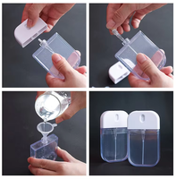 Flacon pulvérisateur d'alcool désinfectant pour les mains de 55 ml, emballage cosmétique, flacon transparent, flacon carré pour parfum, flacon carré