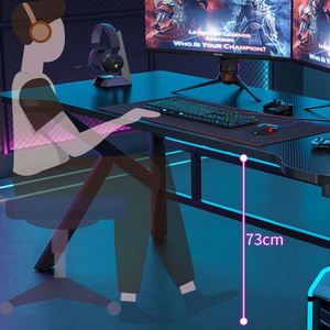 Table de jeu moderne réglable <span class=keywords><strong>pour</strong></span> <span class=keywords><strong>PC</strong></span>, bureau <span class=keywords><strong>gamer</strong></span> avec LED, bureau de course, bureau e-sport - Product Image 2