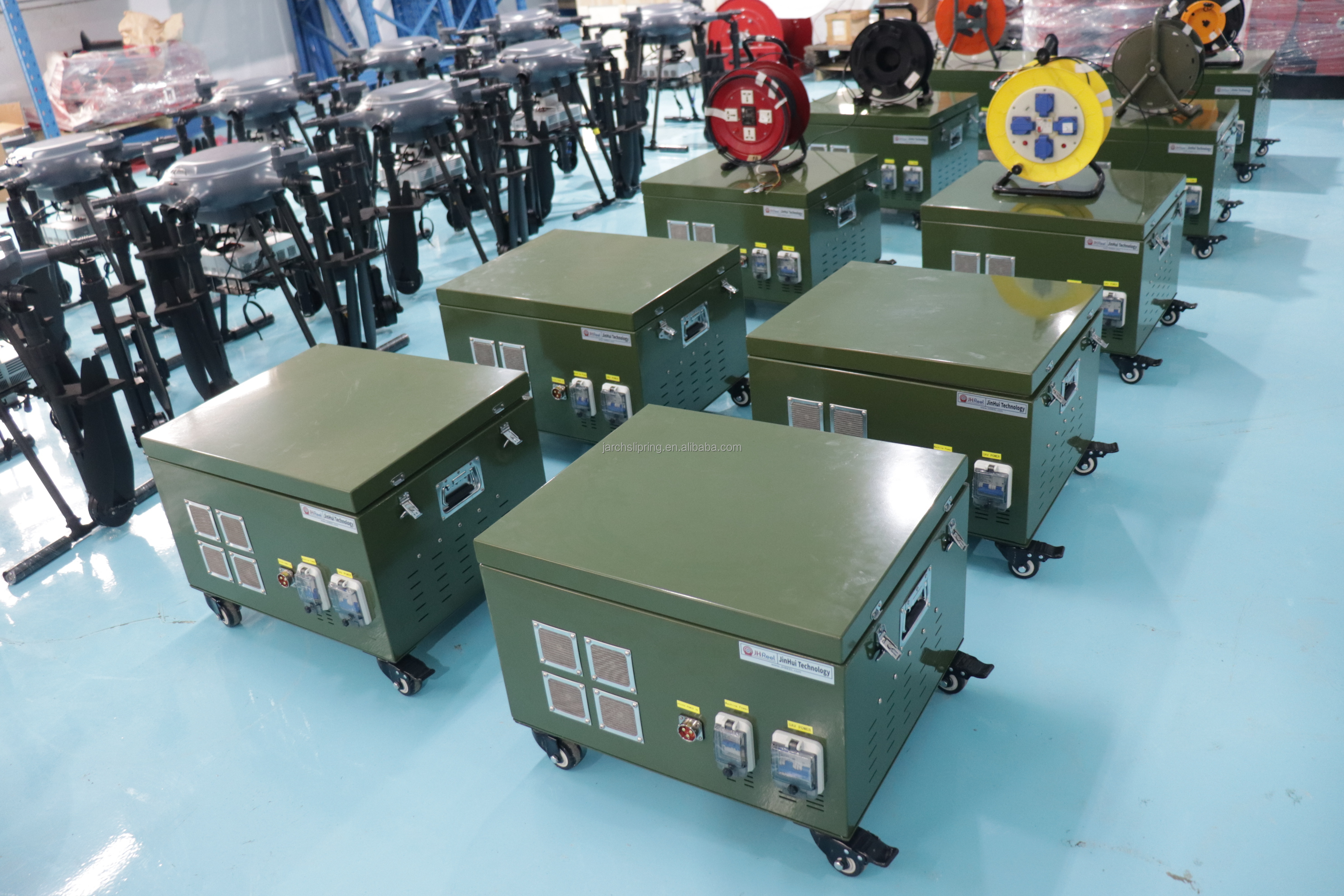 Large Emergency Tether UAV Power System for Firefighting - 220m Tethered  Drone with 8-Core Fiber Optic Cable