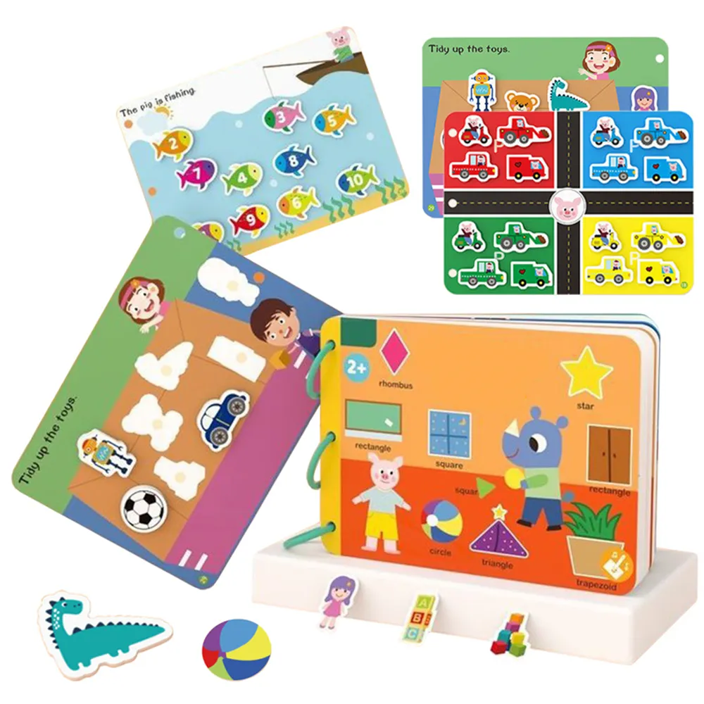 Montessori libro tranquillo giocattolo per bambini incolla il mio primo libro impegnato numeri di animali gioco di Puzzle abbinato giocattolo educativo