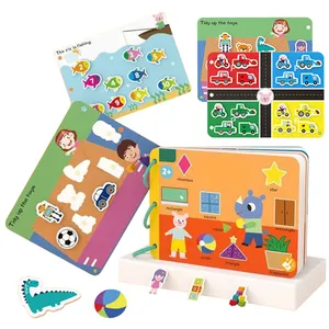 Montessori Rustig Boek Kinderen Speelgoed Plakken Mijn Eerste Drukke Boek Dierlijke Nummers Matching Puzzel Spel Educatief Speelgoed