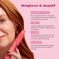 Crème Contour des Yeux Anti-Âge Végane à la Fraise Effet Tenseur Immédiat pour Cernes et Poches – Marque Blanche