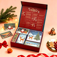 Boîtes d'emballage de calendrier de Noël en forme de livre en carton personnalisées de haute qualité avec fermeture magnétique et insert