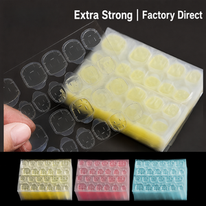 Adhésifs <span class=keywords><strong>pour</strong></span> <span class=keywords><strong>faux</strong></span> <span class=keywords><strong>ongles</strong></span> en gelée, 24 pièces, imperméables, 0,3-0,35 mm d'épaisseur, <span class=keywords><strong>extra</strong></span>-forts, 6 tailles - Product Image 1