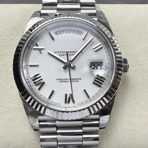 Reloj Mecánico de Lujo de la Mejor Calidad, 41 mm, Fábrica VS, Acero 904L, Movimiento ETA 3255, Reloj de Buceo 228239, Reloj Blanco Romano de Lujo - Product Image 1