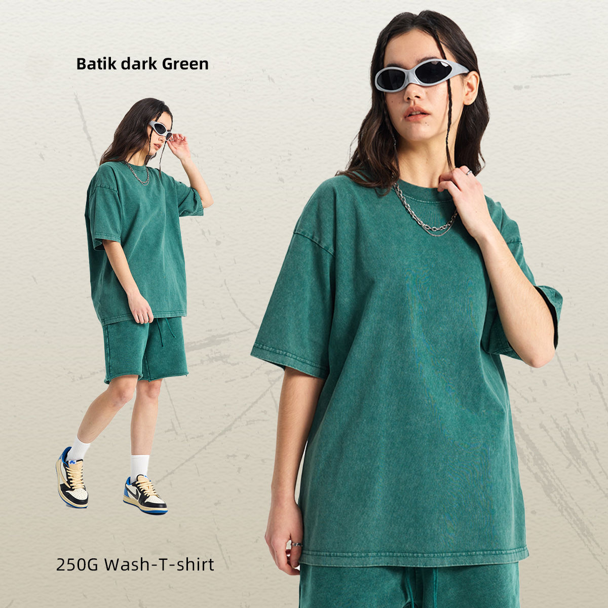 ผ้าบาติกสีเขียวเข้ม