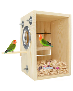 Caja de Cría para Periquitos, Caja de Cría Transparente de Madera y Acrílico para Pinzones, Agapornis, Cockatiels, Periquitos, Conure - Product Image 1