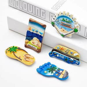 Imán de Refrigerador 3D Personalizado con Diseño de Playa, Océano, Estrella de Mar y Conchas Marinas, Recuerdo Turístico, Imán Promocional de Resina para Viajes - Product Image 2