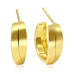 珠宝制造商批发简约赚钱双面简单c型圈女式耳环