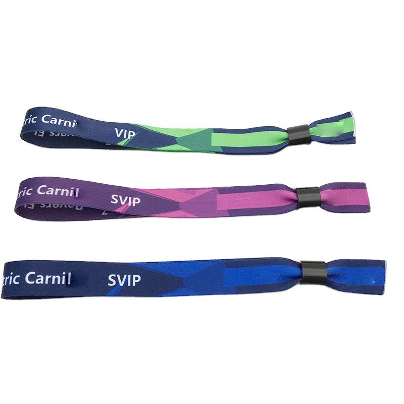 RFID CHIP High Quality Custom Waterproof Eco-Friendly Retro Style Event Festival Party Ribbon Satin Fabric Brands logo Text 3