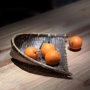 Bamboo Woven Winnowing <b>Basket</b> Rectangle Handmade Storage <b>Tray</b> For Kitchen Food Use Single Tier - Product Image 1