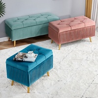 Canapé tabourets rangement or luxe nordique meubles moderne chevet lit banc velours maison salon salon accent canapé chaises