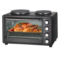 Four à convection 63L, friteuse à air chaud, four grille-pain, four à pizza électrique rotatif, 2 plaques chauffantes, pour camping-car et usage domestique, support français
