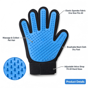 Upgrade Heavy-duty Material Soft Eco-Friendly Sustainable Self-Massaging Brush <b>Cat</b> Dog Pet <b>Grooming</b> <b>Glove</b> Brush <b>for</b> Big Hands - Product Image 4