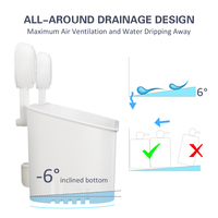 Ventouse solide de style moderne sans perçage étagère de panier de douche en plastique amovible coin pratique pour les hôtels salles de bains