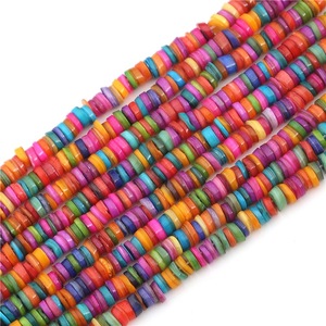 Perline Heishi in Conchiglia Tinta 6/8MM, Perline Distanziatrici Piatte Colorate, Perline Sciolte in Conchiglia Naturale per Creazione di Braccialetti, Orecchini e Gioielli Fai-da-Te - Product Image 5