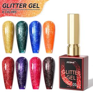 JTING – Lot de 8 vernis à ongles gel pailletés haute pigmentation, style Noël, couleurs scintillantes, étiquette privée OEM - Product Image 1