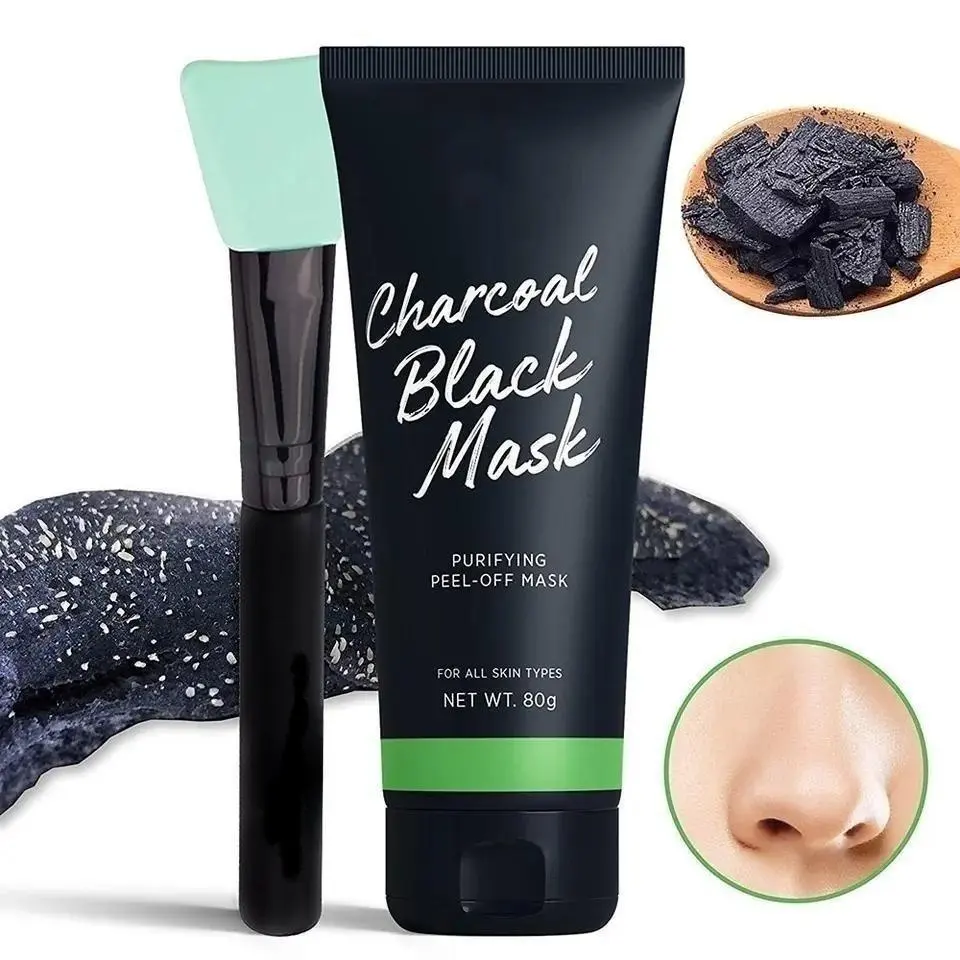 Peel off masque ventes soins de la peau du visage beauté nettoyage en profondeur pores points noirs charbon de bambou masque noir pour le visage