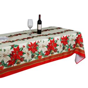 Commercio all'ingrosso Di Natale decorazione della casa Del Fiore tavolo panno di stagione di vendita di biancheria da tavola impermeabile copertura di tabella del poliestere - Product Image 2