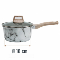 Petite casserole en aluminium moulé sous pression, antiadhésive, personnalisée OEM, style classique en marbre blanc, écologique, pour hôtels et restaurants