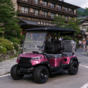 Carrito de golf GRENTEK de 4 asientos con neumáticos todoterreno de 14 pulgadas, vehículo eléctrico para turismo en parques - Product Image 1