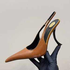 Zapatos de tacón de aguja con correa trasera y punta en pico para mujer, con colores personalizados, tacones originales y charol brillante - Product Image 2