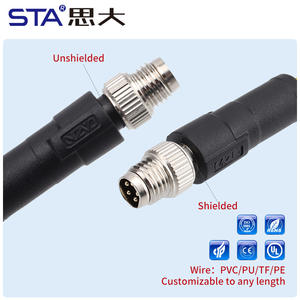 <span class=keywords><strong>Cable</strong></span> Moldeado con Interfaz Metálica M8, Conector Macho Recto de 90 Grados, IP67 Impermeable, <span class=keywords><strong>Cable</strong></span> Blindado - Product Image 5