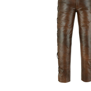 Pantalones de Cuero para Hombre de Color Liso, Hechos en Pakistán, Diseño de Logotipo Personalizado, Estilo Básico y Moderno - Product Image 6