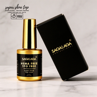 SAGALAGA Super Shine No Wipe Top Coat Gel Polish 15ml UV LED Curing High Gloss Long Lasting 35 Days OEM ODM Nail Salon Supply
