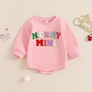 Sudadera Romper de Invierno para Bebé Niña con Bordado Sherpa, Estilo Burbuja - Product Image 1