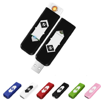 Briquet électronique USB rechargeable en plastique moderne et coupe-vent, personnalisé pour cadeaux d'affaires et usage cigarette - Vente en gros