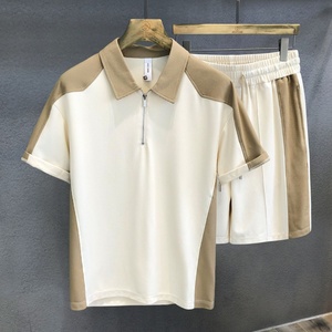 เสื้อโปโลชุดเซ็ตสองชิ้นสำหรับผู้ชาย สไตล์ลำลองสำหรับฤดูร้อน ไซส์พลัส ผ้าวาฟเฟิล แห้งเร็ว ใส่สบาย - Product Image 4