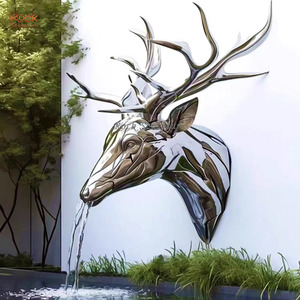 ประติมากรรมตกแต่งผนังรูปหัวกวางสแตนเลสสตีลทันสมัยแบบกำหนดเองได้ - Product Image 1