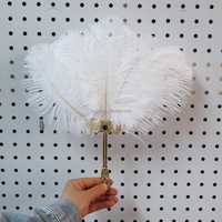 Éventails en Plumes d'Autruche Teintées de Qualité Supérieure, Grands et Doux, Pliables à Main, pour Demoiselles d'Honneur, Décoration de Mariage et Événements