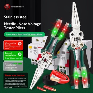 Key Tag with Measuring <b>Wire</b> <b>Stripper</b> Electrician Dedicated New Multi-Functional Electricians' Pliers Stainless Steel - Product Image 1