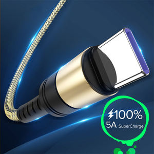 5A USB-C для быстрой зарядки 1 м 2 м USB кабель с нейлоновой оплеткой кабель с разъемом USB Type-C сердечник из луженой меди 4 core USB кабель для передачи данных для Huawei Xiaomi мобильных телефонов - Product Image 4