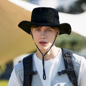 Faltbare Big Brim Plain Boonie Hut Benutzer definierte Eimer Hüte mit Schnur Eimer Hut Breite Krempe Boonie Outdoor Sommer Sonnenhut - Product Image 3