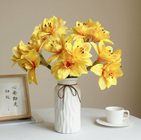 Fleurs artificielles en plastique Moonyan Real Touch Amaryllis, faites à la main, pour Noël, la fête des mères, les centres de table de mariage, les décorations d'intérieur