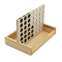 Jeu de société 4 en ligne personnalisé en bois, design 3D, antidérapant, pour la famille, les fêtes, la maternelle et les enfants