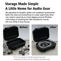 Étui rigide étanche pour écouteurs intra-auriculaires, étui de rangement pour écouteurs, design scellé, boîte de protection portable pour écouteurs et accessoires